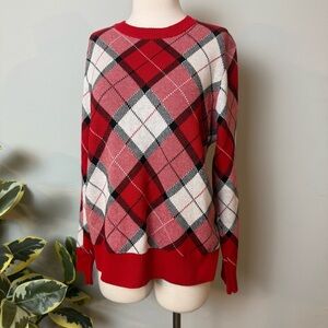 CHARTER CLUB Red Plaid Women's Sweater ~ XL